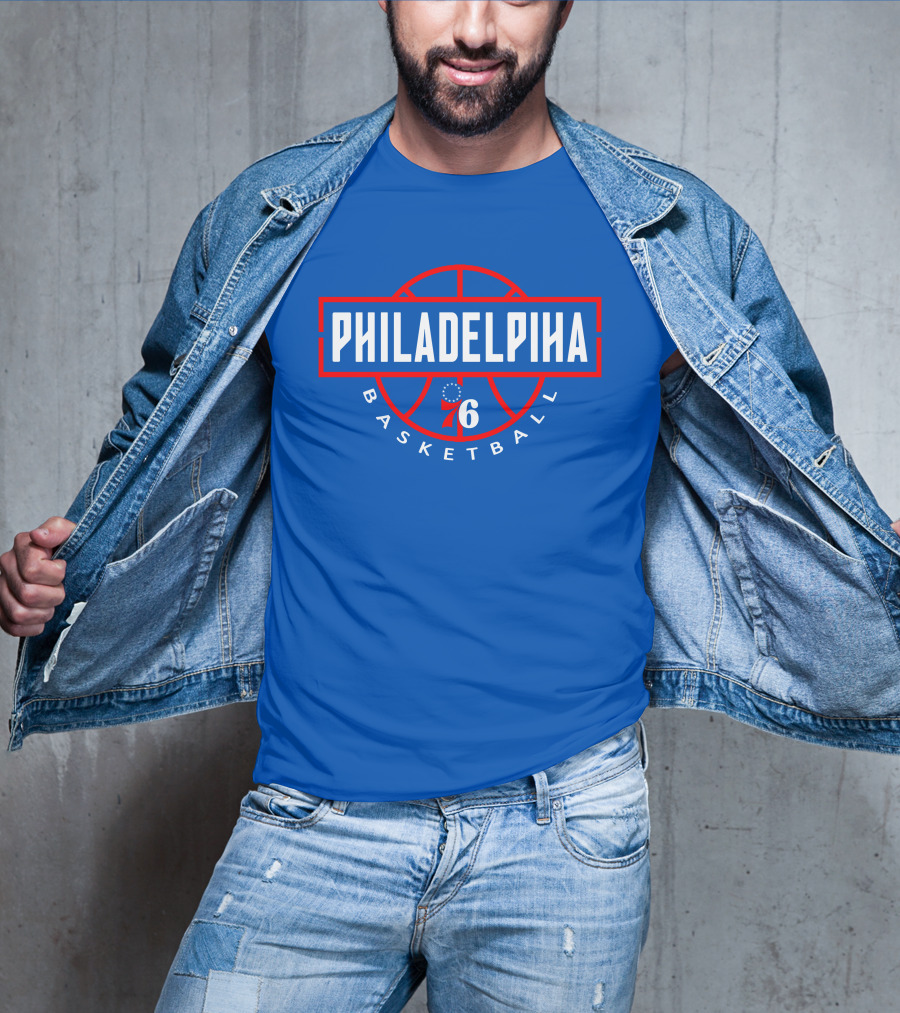 Philadelphia 76 Basketball Fan Jersey Blue Red T-Shirt