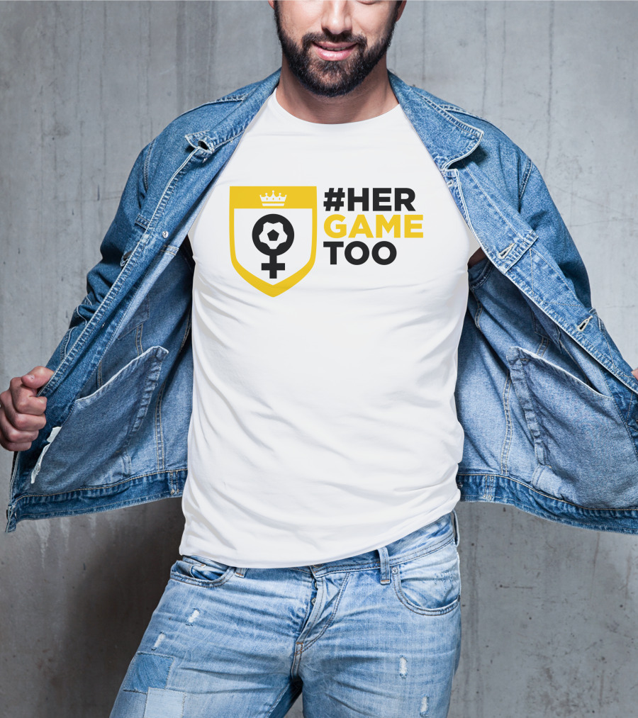 Her Game Too Soccer Symbol Empowerment T-Shirt