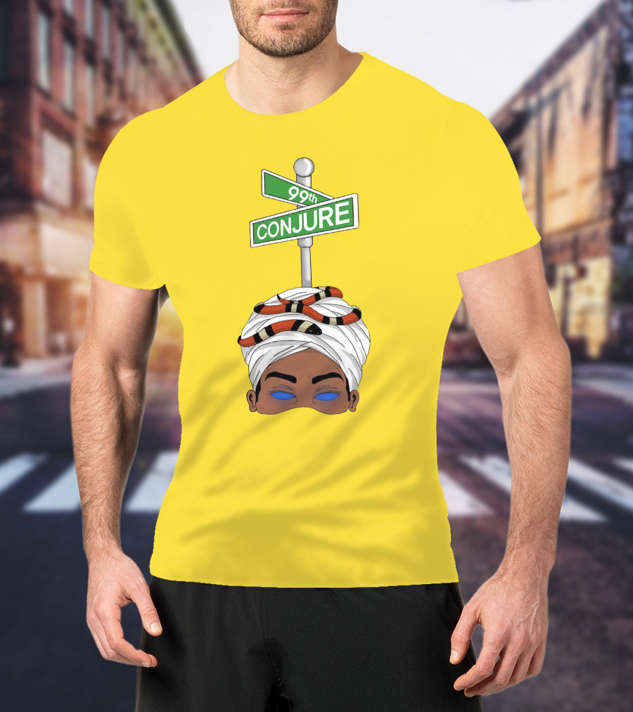 99Th Conjure Street Sign With Snake And Headwrap T-Shirt