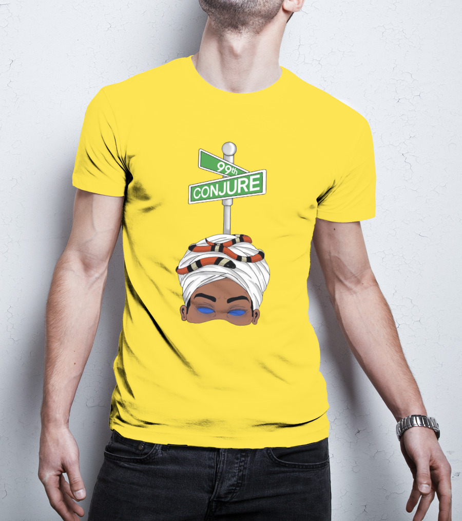 99Th Conjure Street Sign With Snake And Headwrap T-Shirt