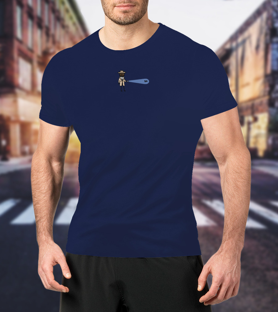 Spy Detective Figure With Flashlight Basketball Number 50 T-Shirt