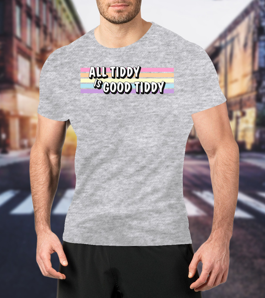 All Tiddy Is Good Tiddy Pastel Pride Stripes T-Shirt