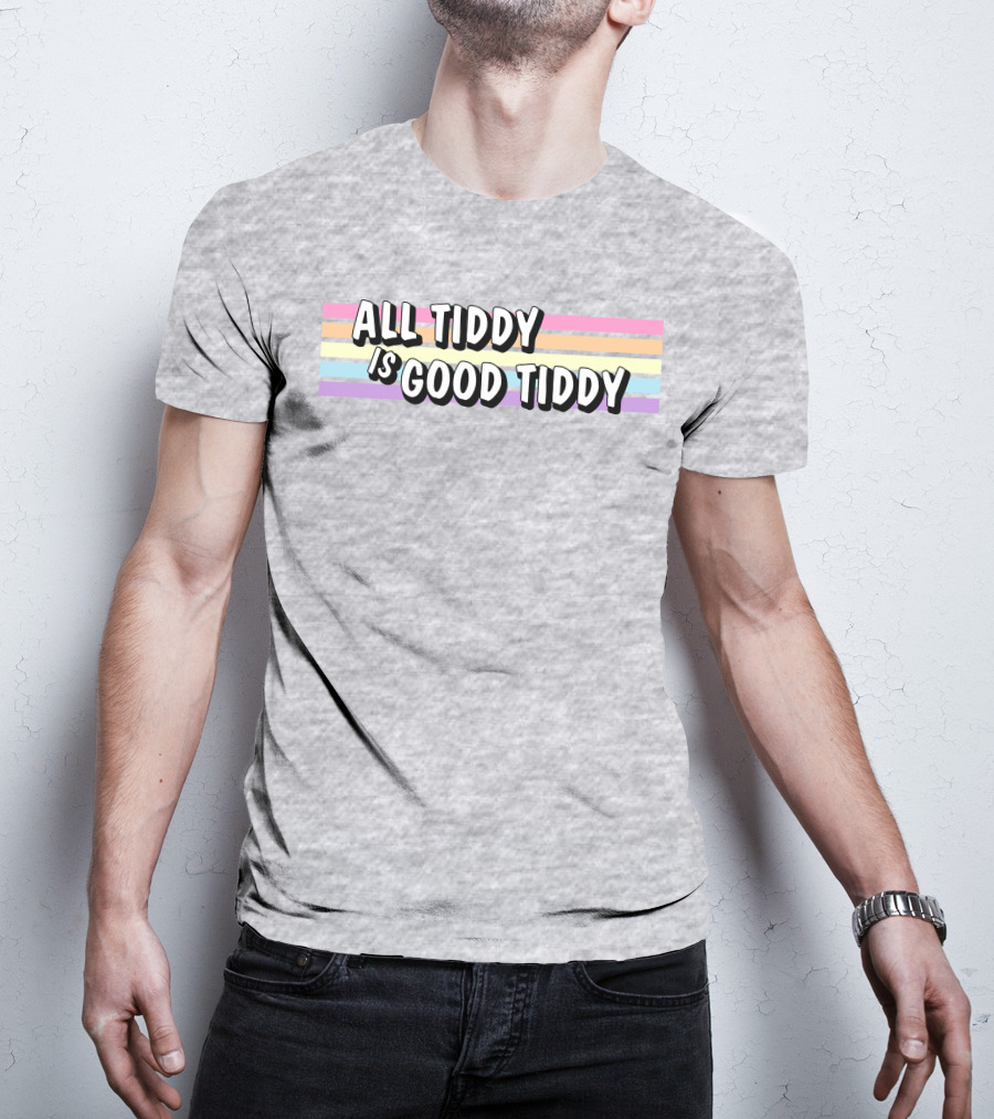 All Tiddy Is Good Tiddy Pastel Pride Stripes T-Shirt