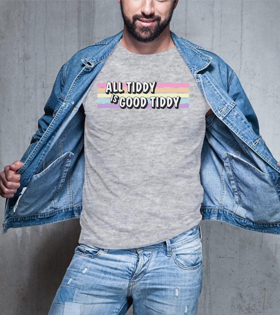 All Tiddy Is Good Tiddy Pastel Pride Stripes T-Shirt