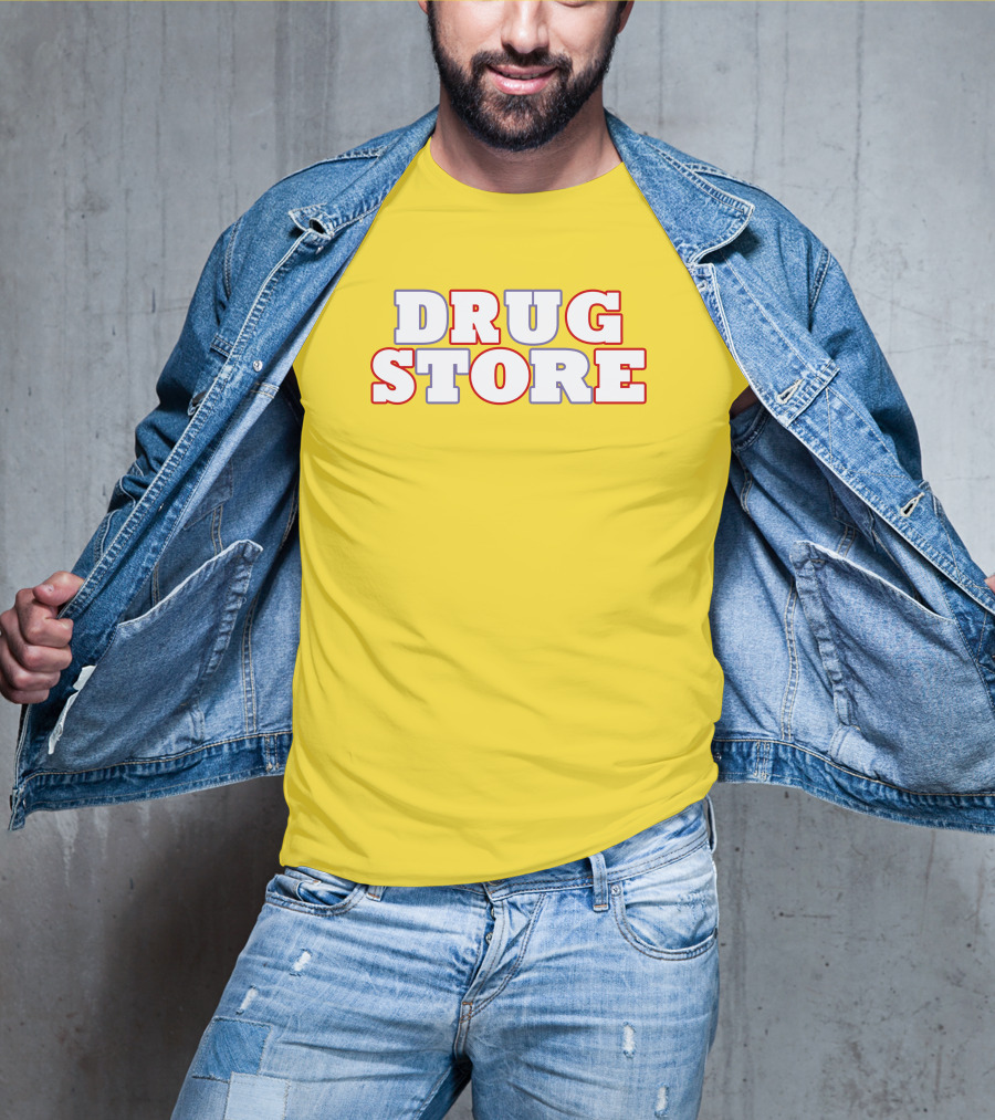 DRUG STORE Bold Retro Text T-Shirt