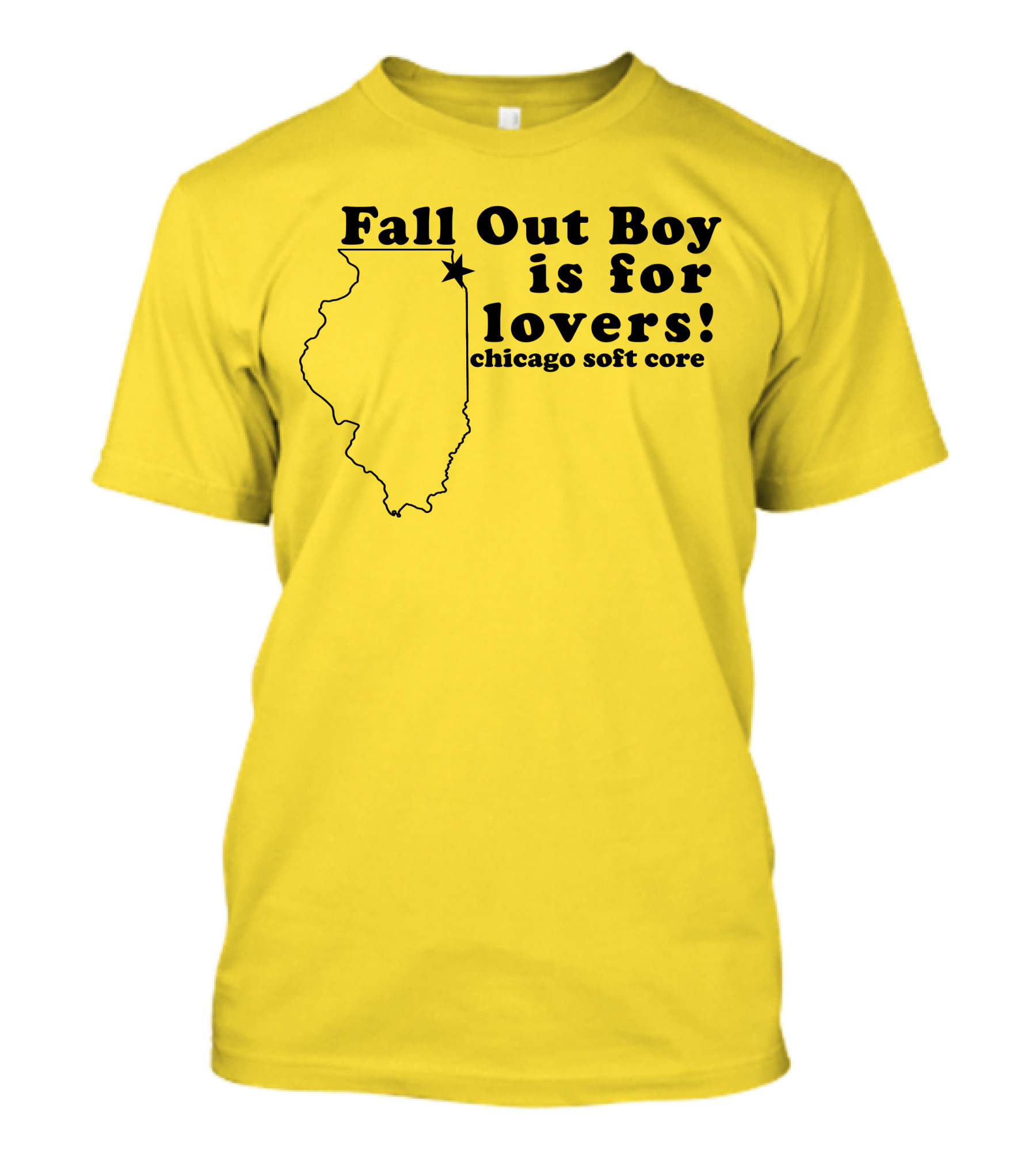 Fall Out Boy Is For Lovers Chicago Soft Core Illinois Map T-Shirt
