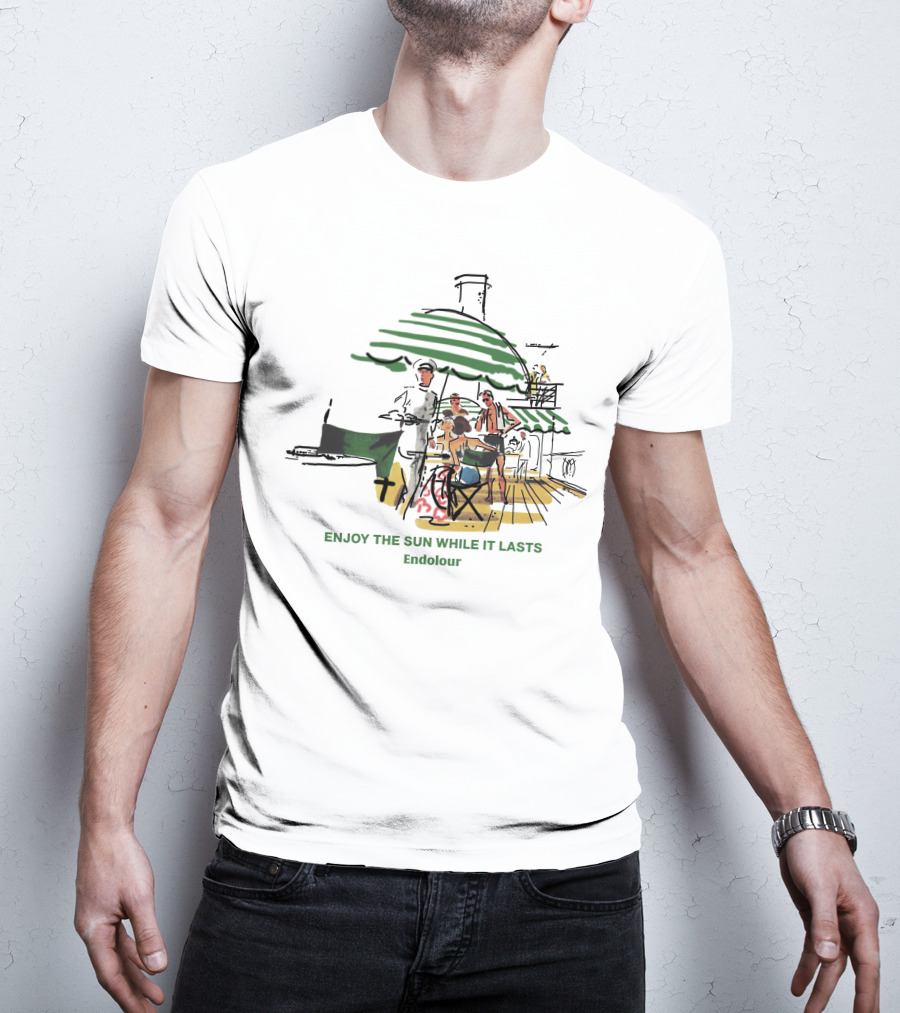 ENJOY THE SUN WHILE IT LASTS Endolour Deck Gathering Scene T-Shirt