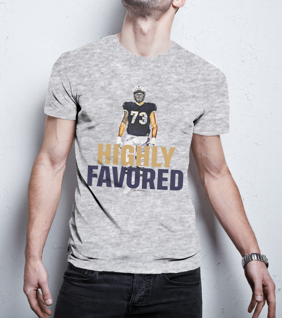 Highly Favored Football Player Number 73 T-Shirt