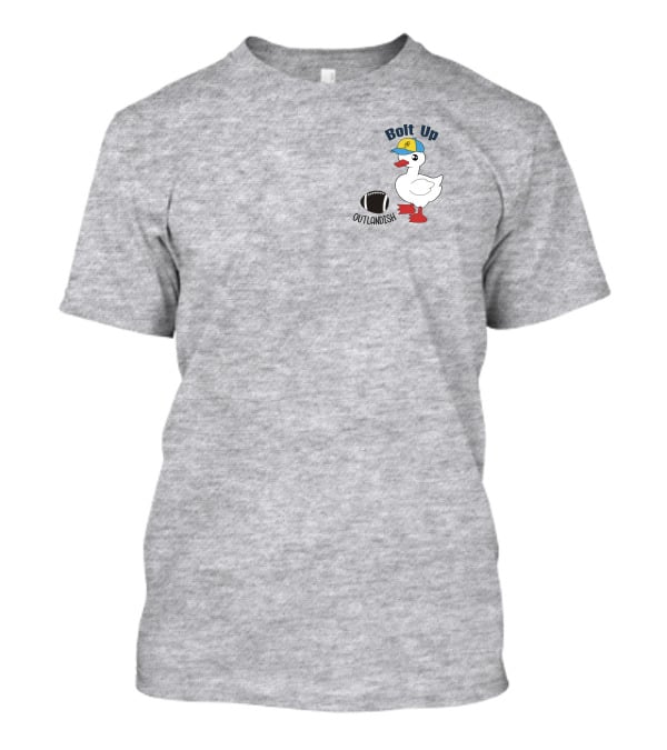 Bolt Up Outlandish Football Duck With Helmet And Boots T-Shirt