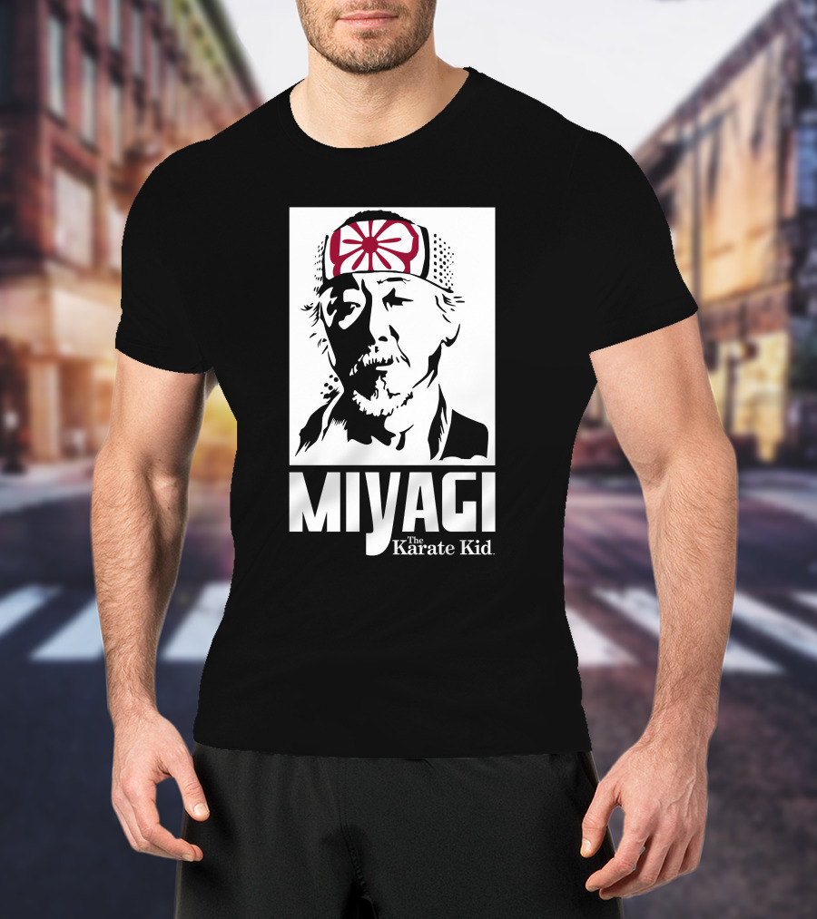 Miyagi The Karate Kid Headband Stencil T-Shirt