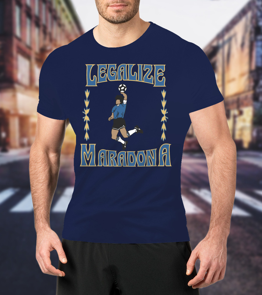 LEGALIZE MARADONA Soccer Legend Iconic T-Shirt