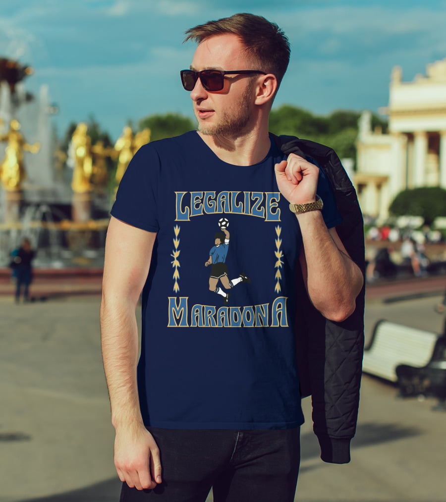 LEGALIZE MARADONA Soccer Legend Iconic T-Shirt