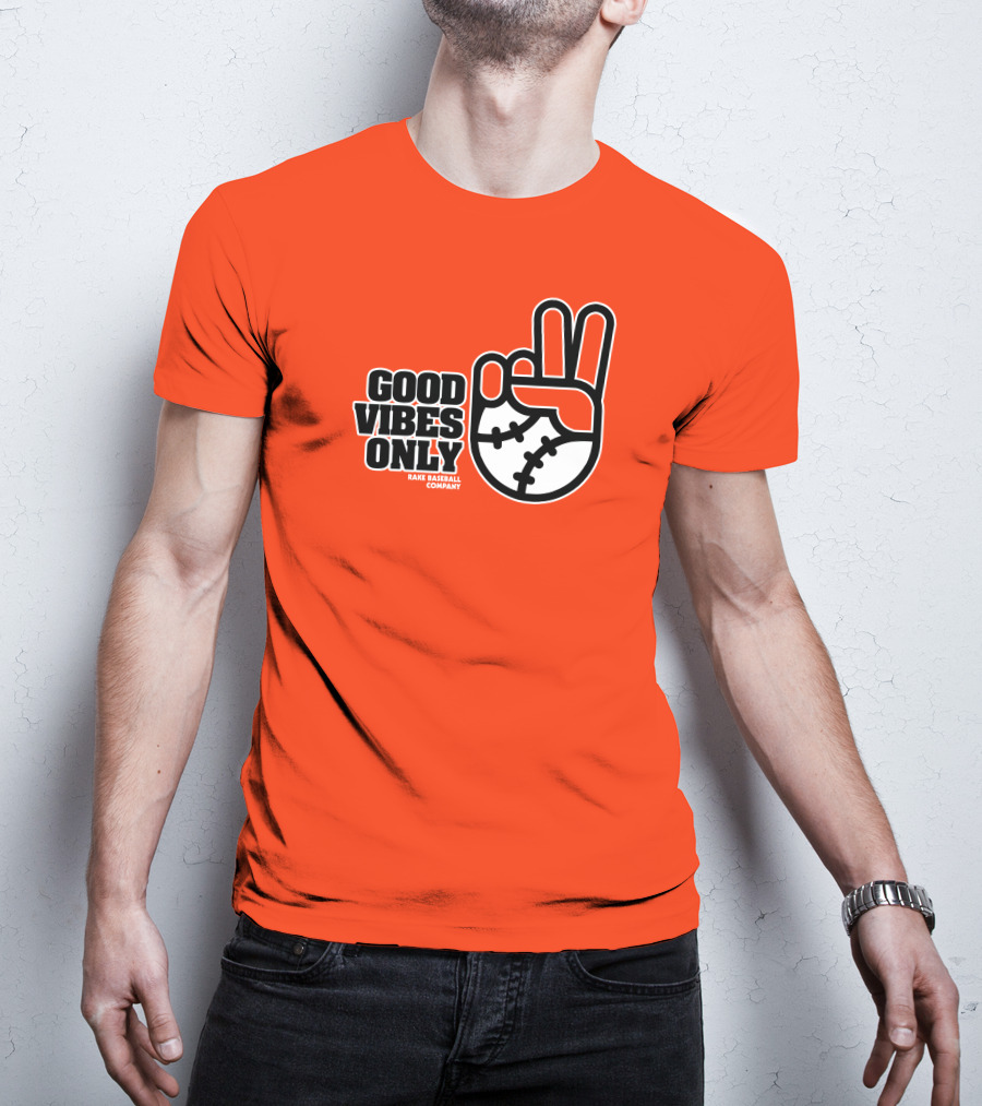 Good Vibes Only Peace Baseball Rake Baseball Company T-Shirt