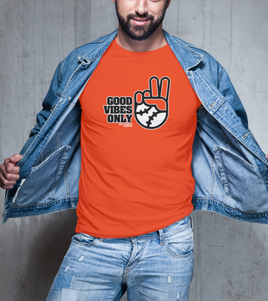 Good Vibes Only Peace Baseball Rake Baseball Company T-Shirt