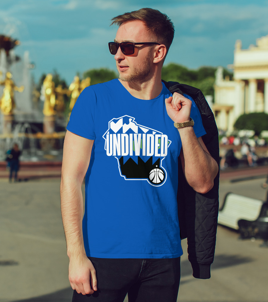 Pat Connaughton Undivided Milwaukee Basketball Map Blue T-Shirt