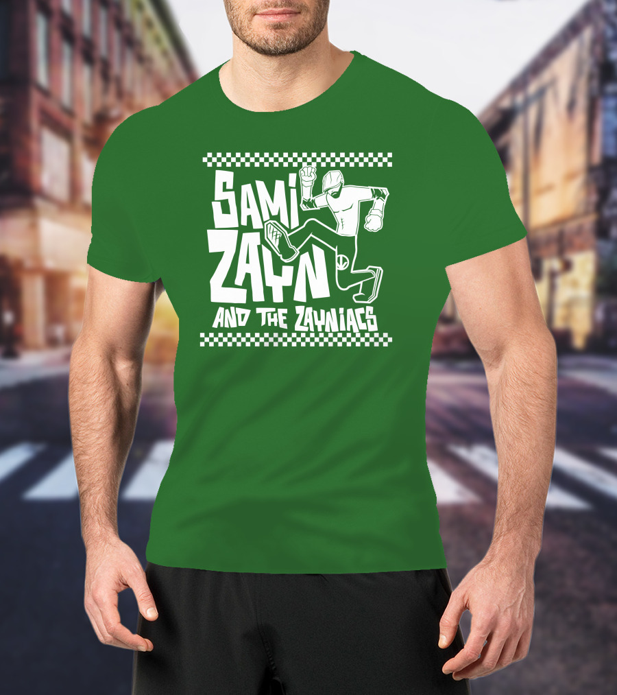Sami Zayn And The Zayniacs Checkerboard Jumping Person T-Shirt