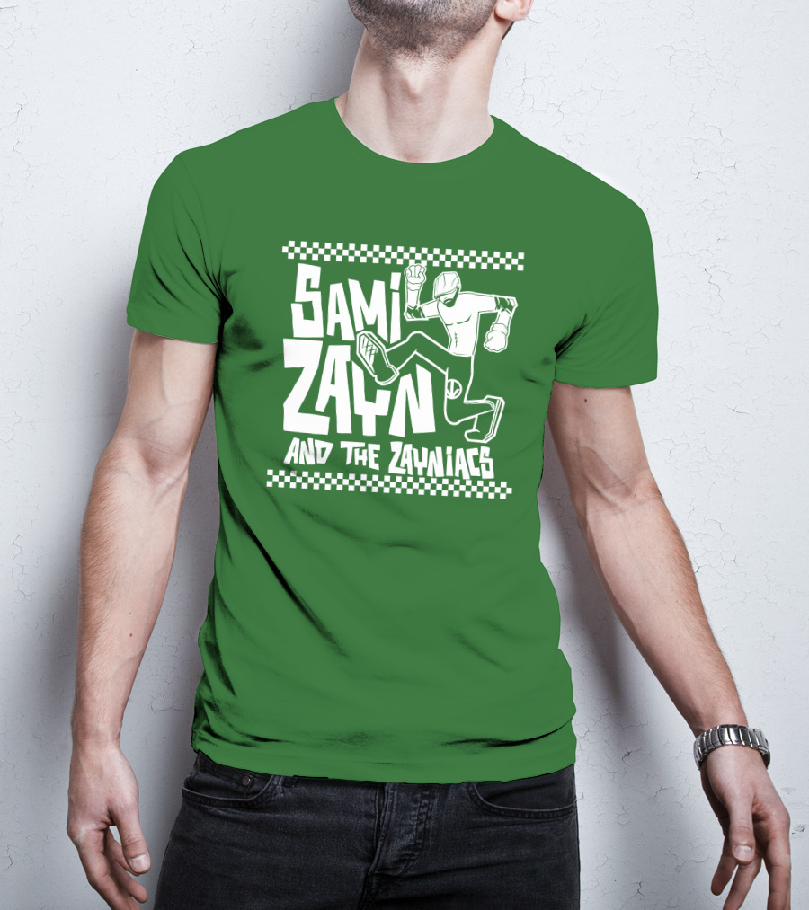 Sami Zayn And The Zayniacs Checkerboard Jumping Person T-Shirt
