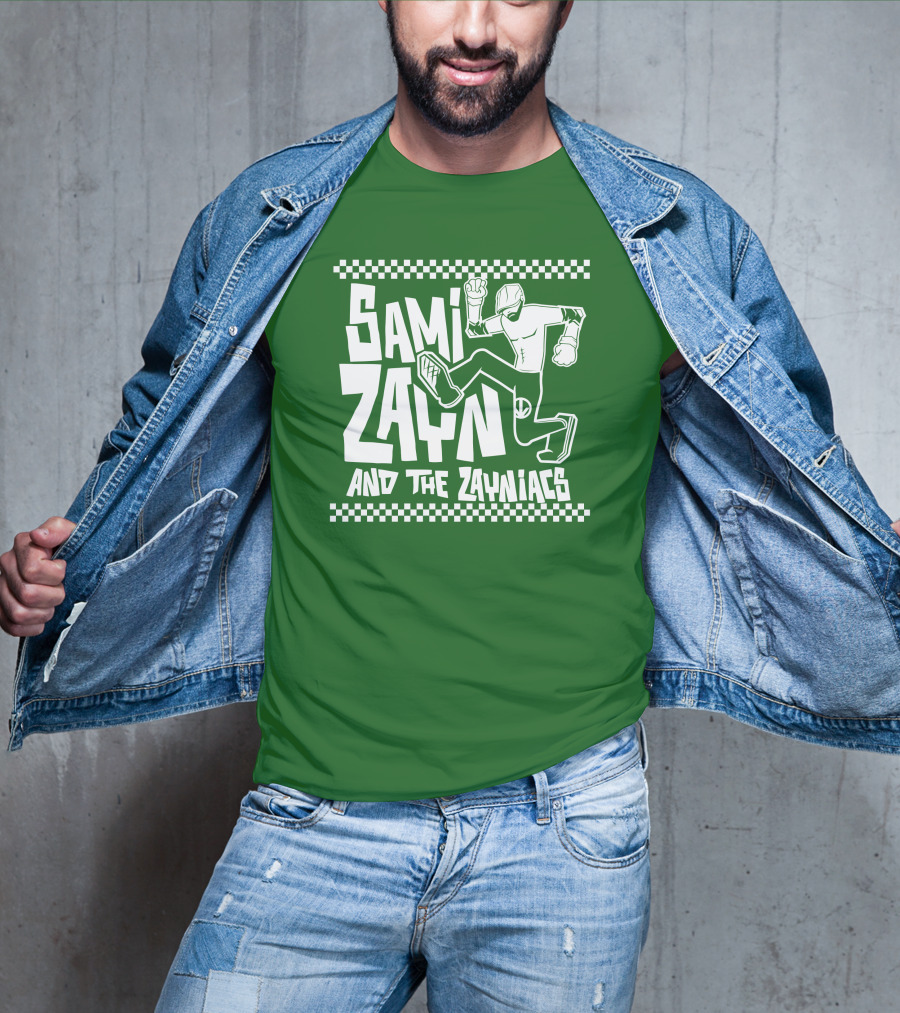 Sami Zayn And The Zayniacs Checkerboard Jumping Person T-Shirt