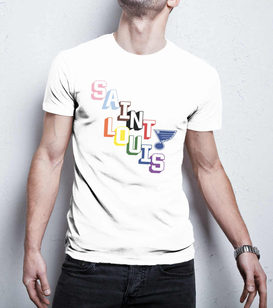 Saint Louis Blues Pride Rainbow Saint Louis T-Shirt