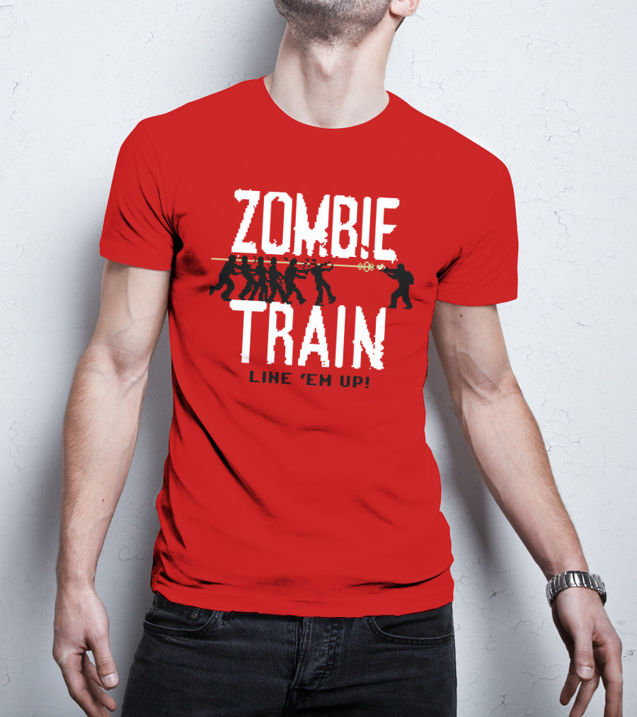 Zombie Train Line 'Em Up Shooter Challenge T-Shirt