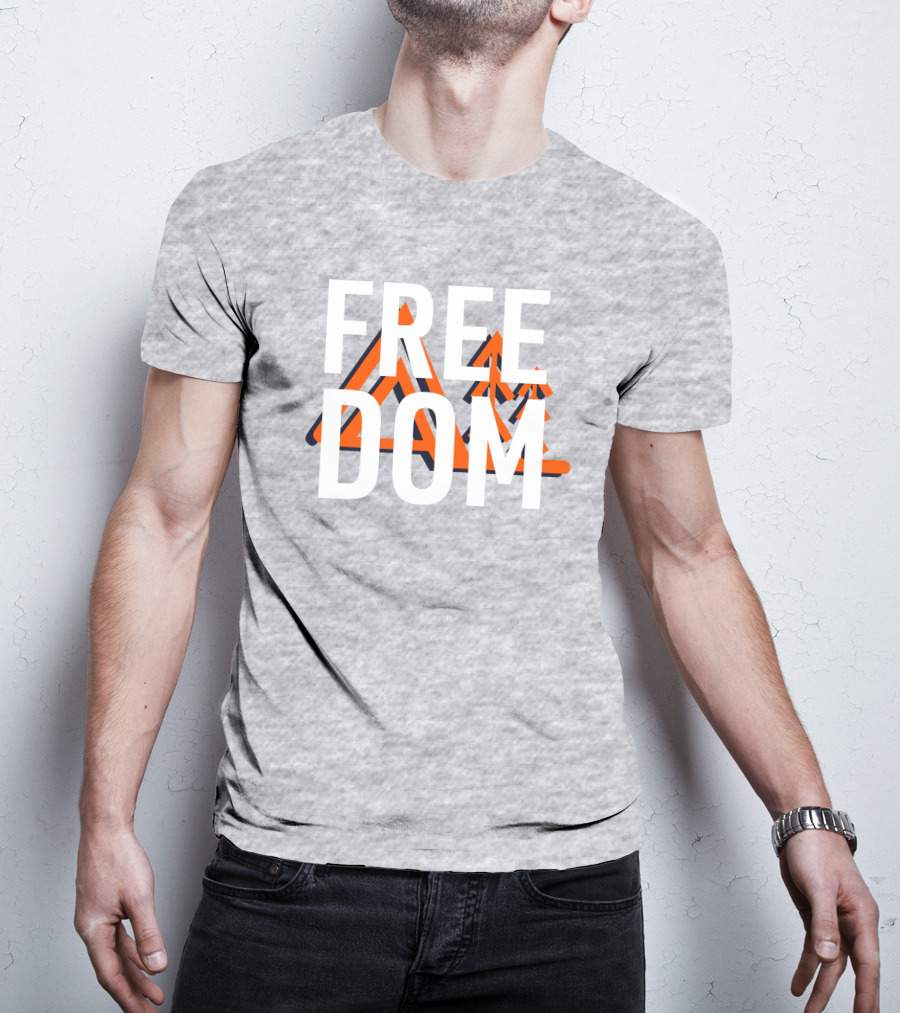 Jim Sterling Free Dom Geometric Triangles Orange Black 3D Effect T-Shirt