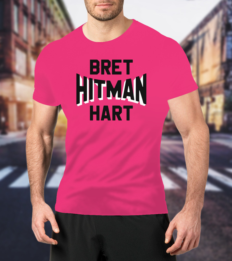 Roots Of Fight Bret Hitman Hart Pink T-Shirt
