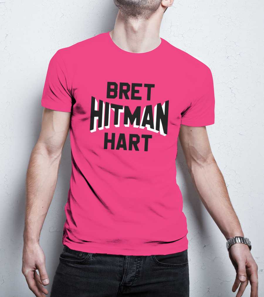 Roots Of Fight Bret Hitman Hart Pink T-Shirt