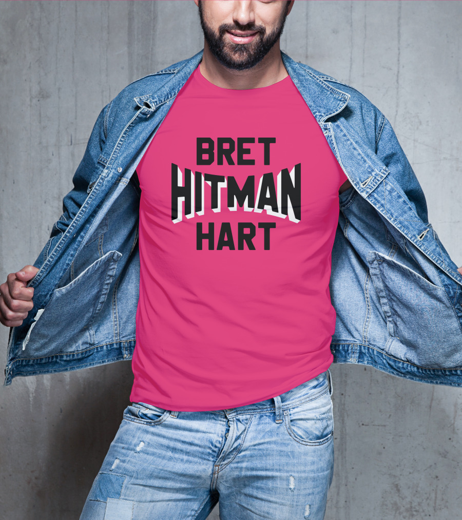 Roots Of Fight Bret Hitman Hart Pink T-Shirt