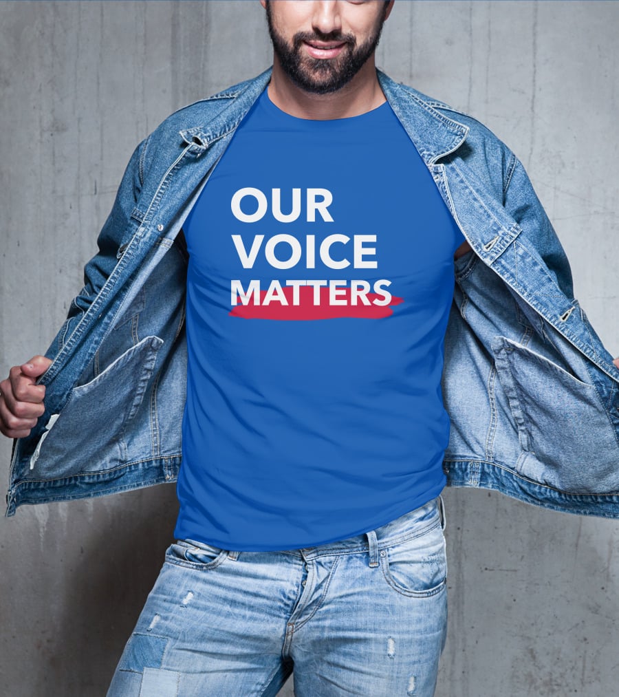 Andrew Cuomo Our Voice Matters Red Brushstroke T-Shirt