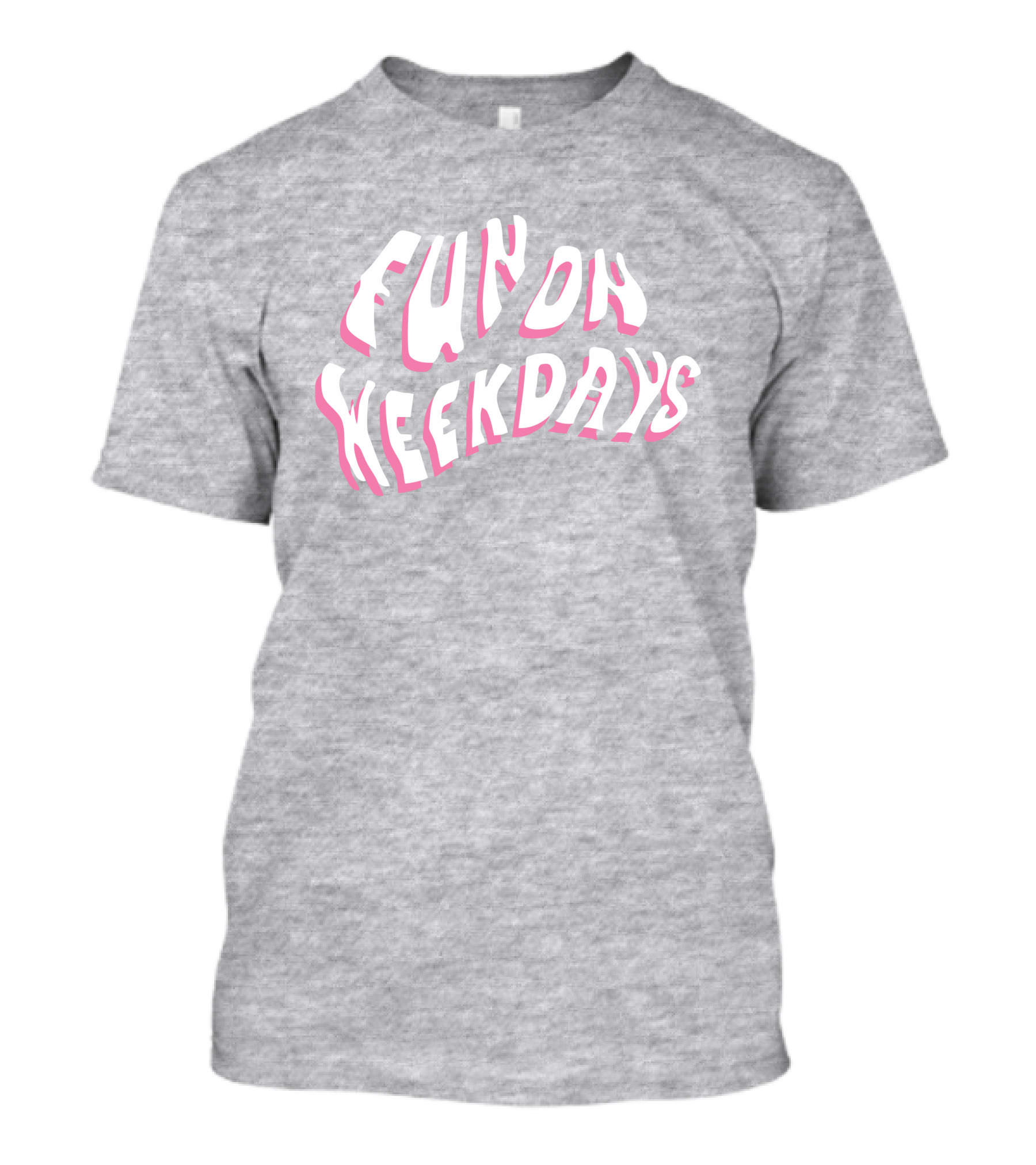 Jenna Palek Merch Fun On Weekdays Pink White Curved Text T-Shirt