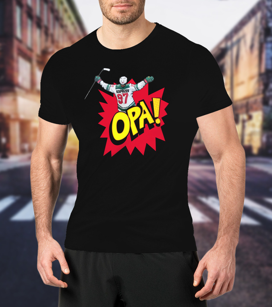 Hockeylodge Store Kirill Kaprizov 97 Opa Explosion T-Shirt