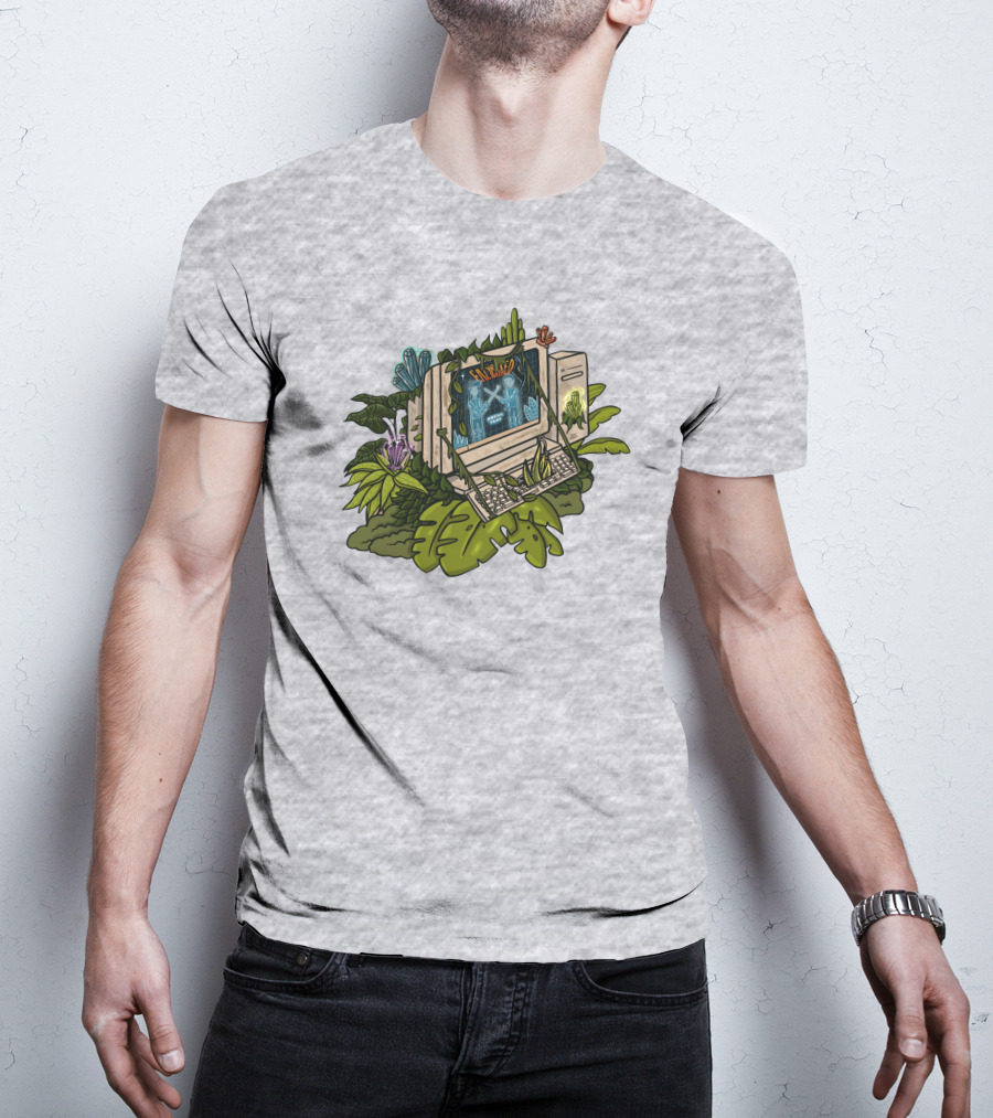 Eazybaked Beats Merch Intertwined Simulated Jungle Computer T-Shirt