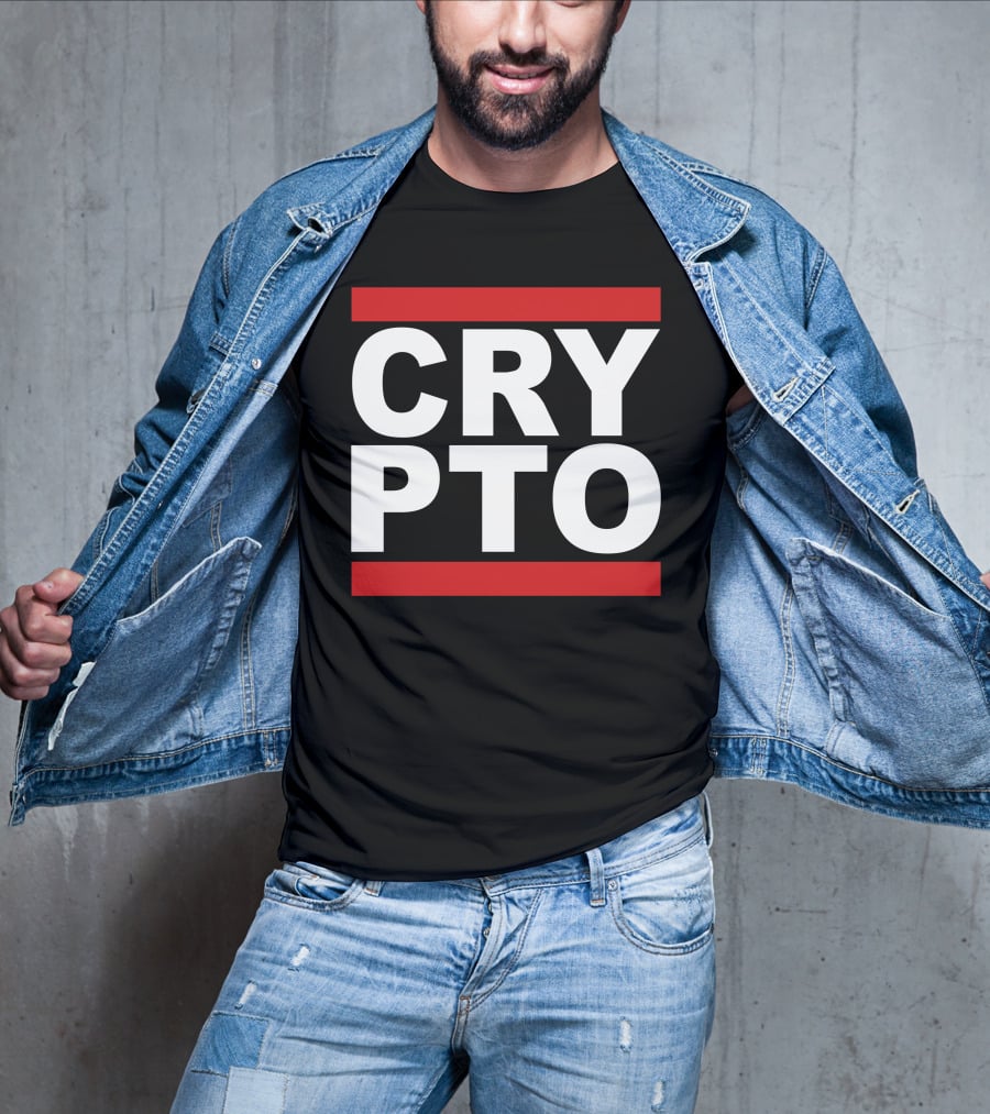 CRYPTO Bold Text Red Accents T-Shirt
