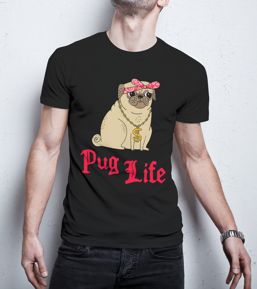Gemma Correll Pug Life Dollar Sign Chain Bandana T-Shirt