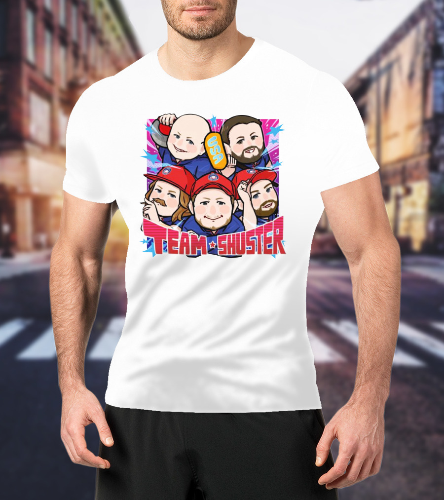 Lawlor's Custom Sportswear Team Shuster USA Cartoon Characters T-Shirt