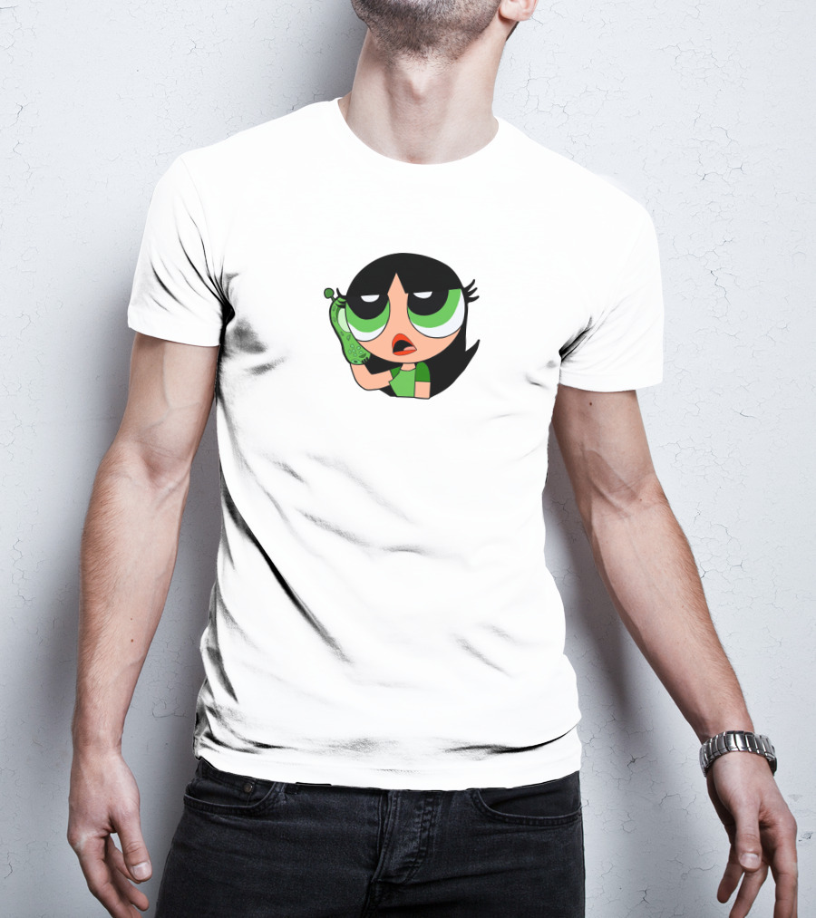 The Powerpuff Girls Buttercup Talking To Broccoli Phone Animation T-Shirt