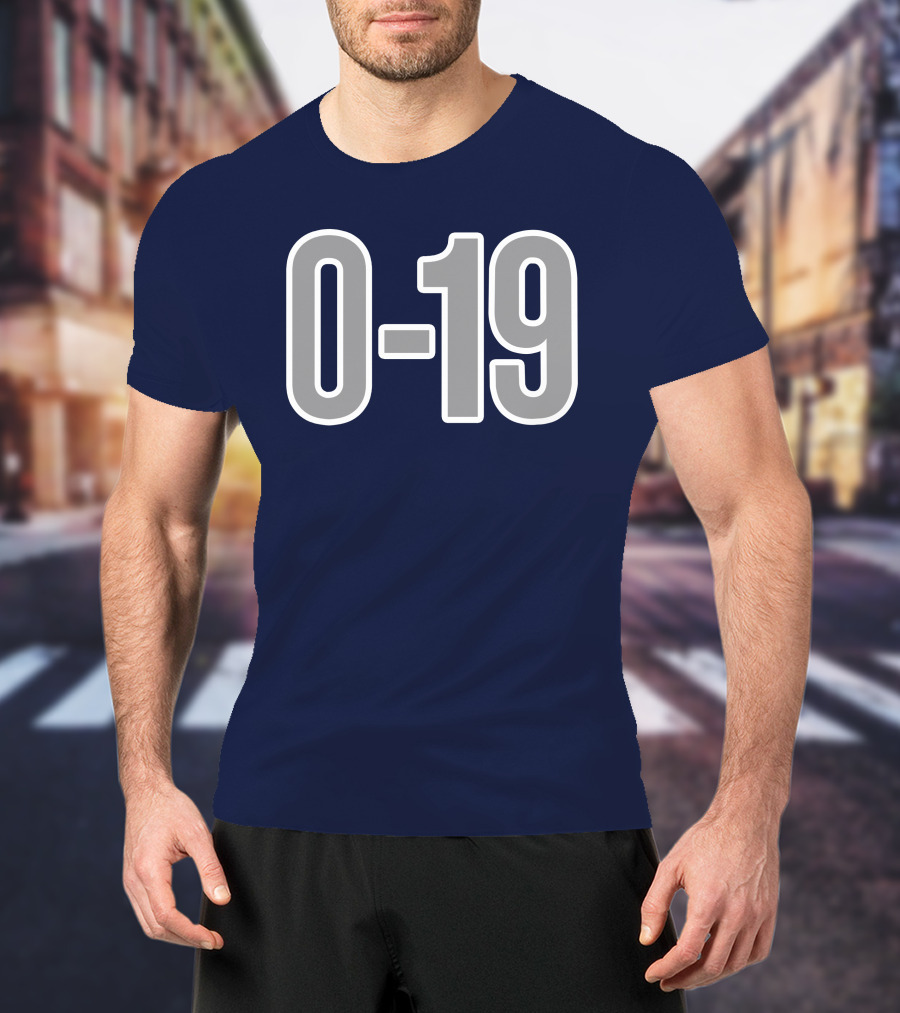 Casual Hoya Celebrate Georgetown's Record 0 19 Navy Blue T-Shirt