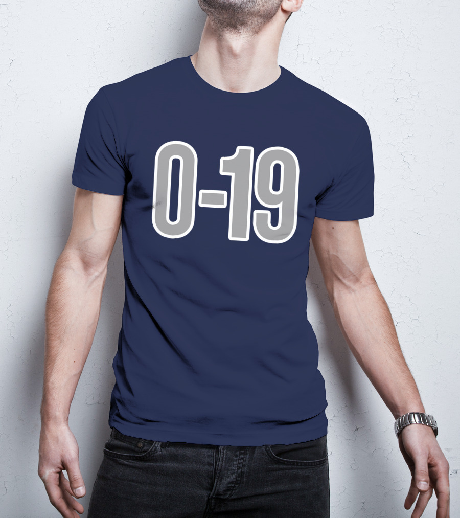 Casual Hoya Celebrate Georgetown's Record 0 19 Navy Blue T-Shirt