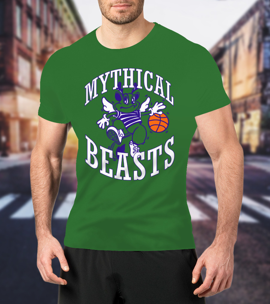 Mythical Beasts 90's B Ball Wings And Hoops T-Shirt