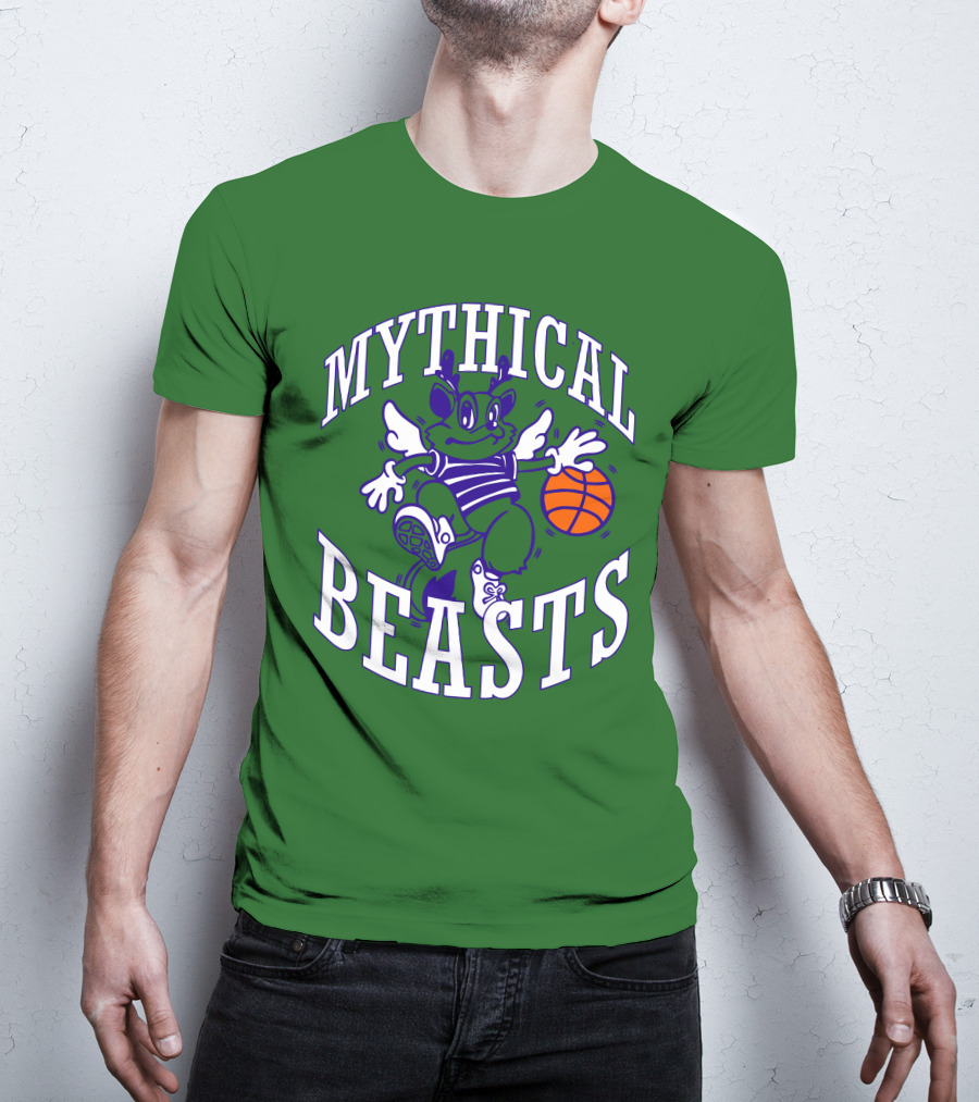 Mythical Beasts 90's B Ball Wings And Hoops T-Shirt