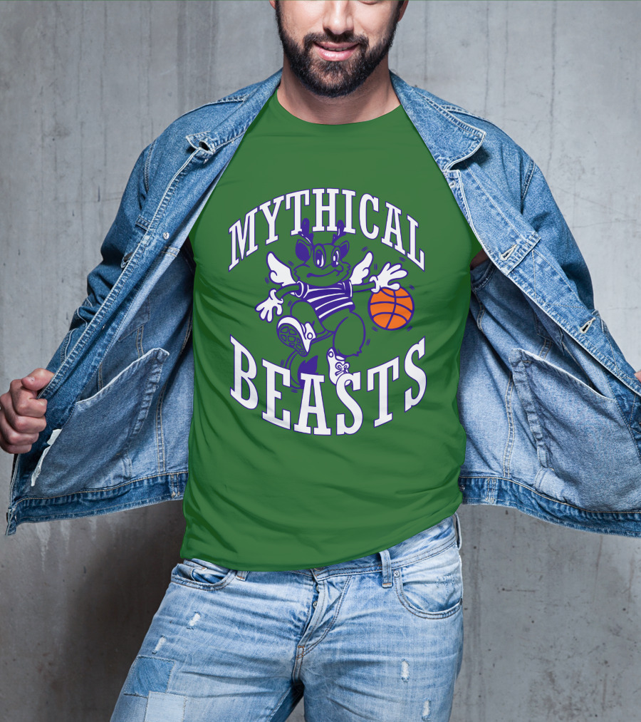 Mythical Beasts 90's B Ball Wings And Hoops T-Shirt
