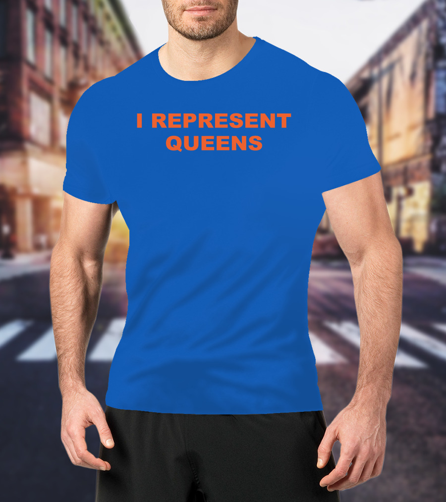 Cloney X LL Cool J I Represent Queens Retro Style Blue And Orange T-Shirt