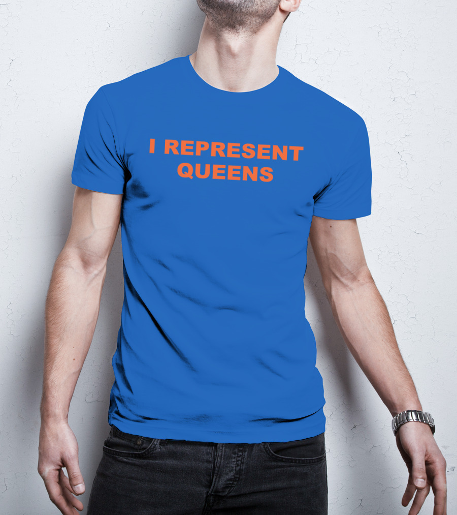 Cloney X LL Cool J I Represent Queens Retro Style Blue And Orange T-Shirt
