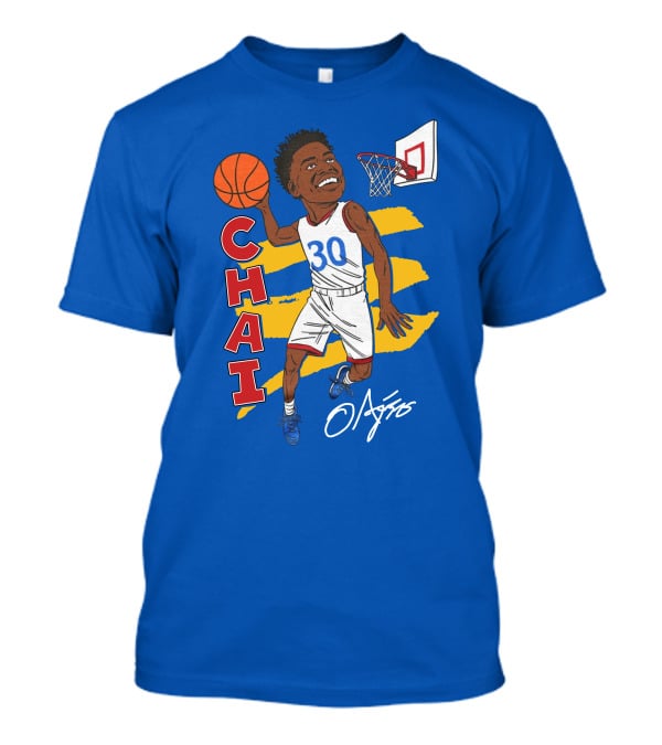 Ochai Agbaji Basketball Illustration 30 Chai Charliehustle Store T-Shirt