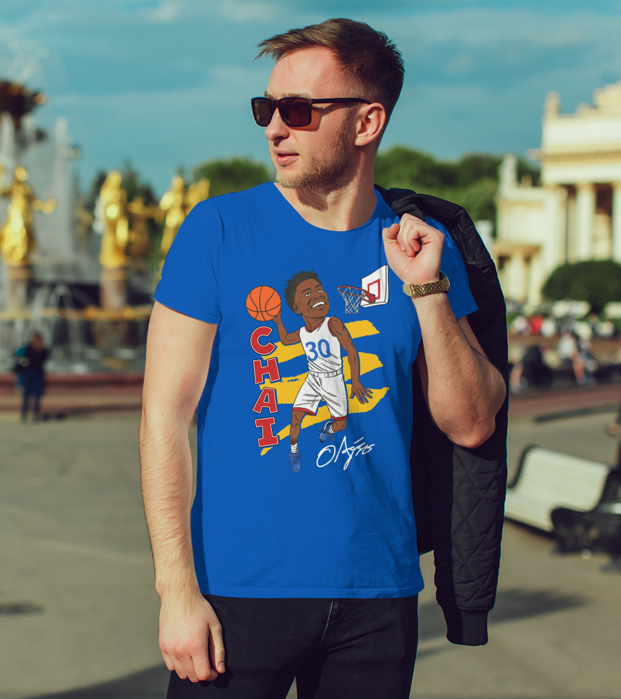 Ochai Agbaji Basketball Illustration 30 Chai Charliehustle Store T-Shirt