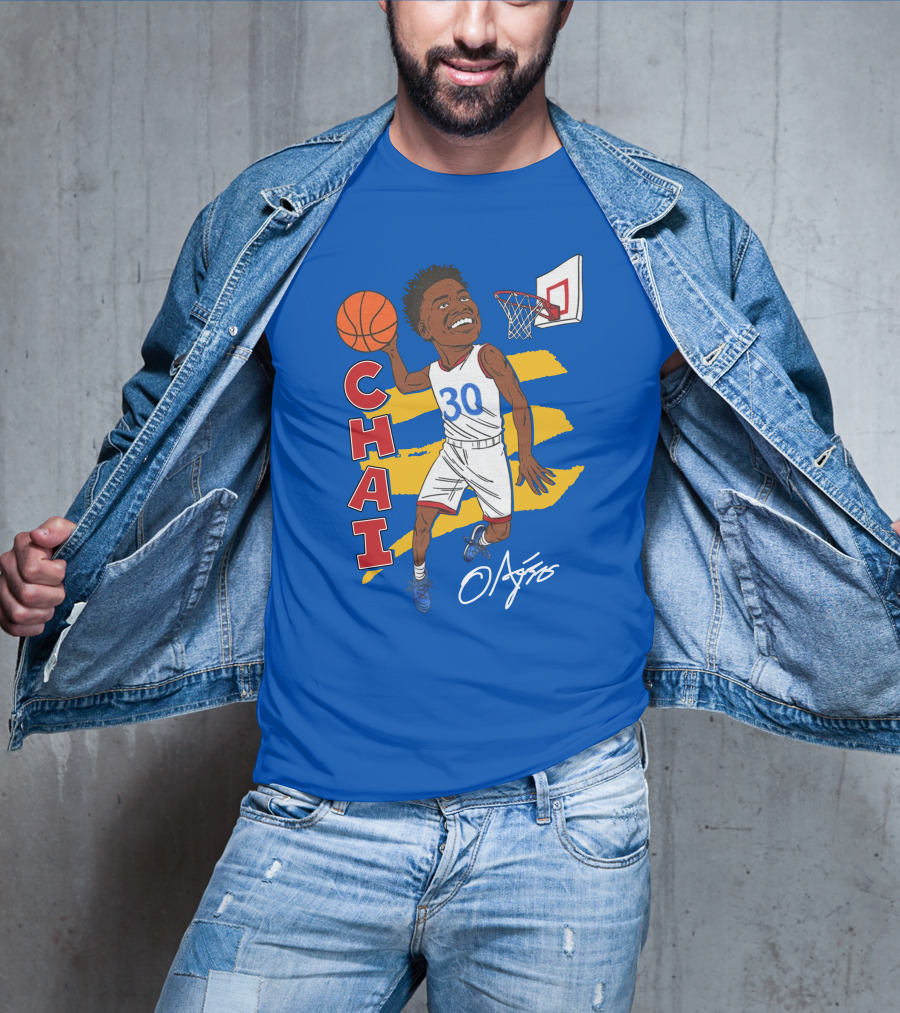 Ochai Agbaji Basketball Illustration 30 Chai Charliehustle Store T-Shirt