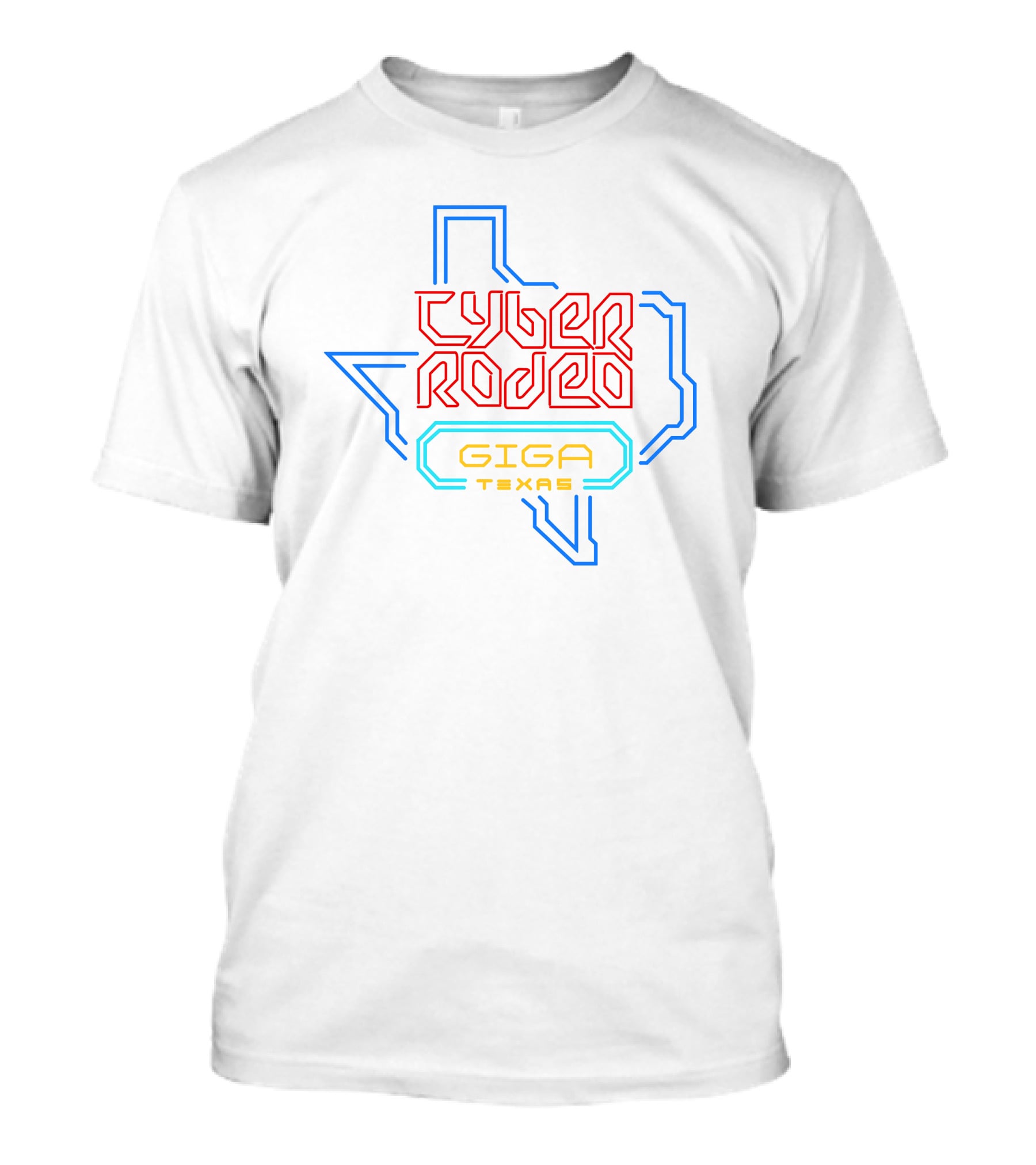 Elon Musk Cyber Rodeo Giga Texas Neon Outline T-Shirt