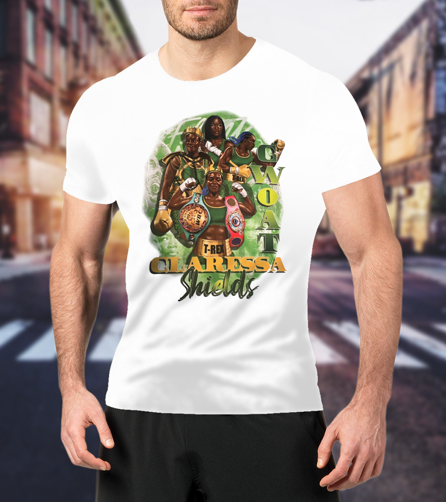 Claressa Shields GWOAT T-Rex Boxing Champion T-Shirt