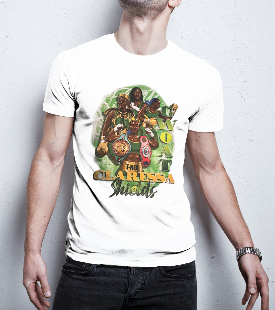 Claressa Shields GWOAT T-Rex Boxing Champion T-Shirt
