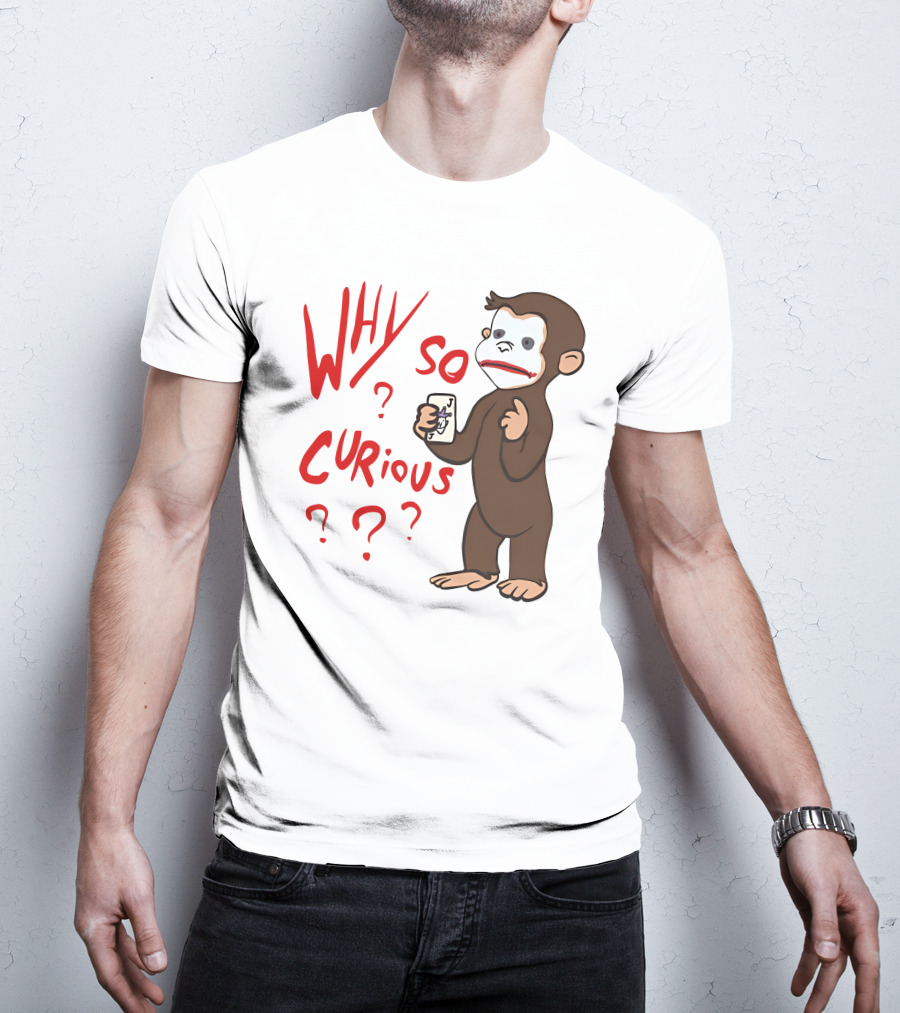 Lucca International Merch Why So Curious Curious George Joker Card T-Shirt